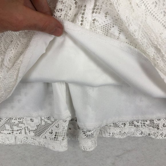 Three Pink Hearts NWT Women's Size Small White High Neck Sleeveless Mini Dress - Picture 4 of 10